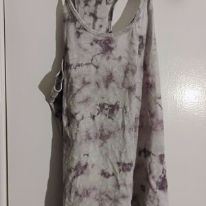 Mossimo Supply Co. Purple and White Tie-Dye Racerback Tank